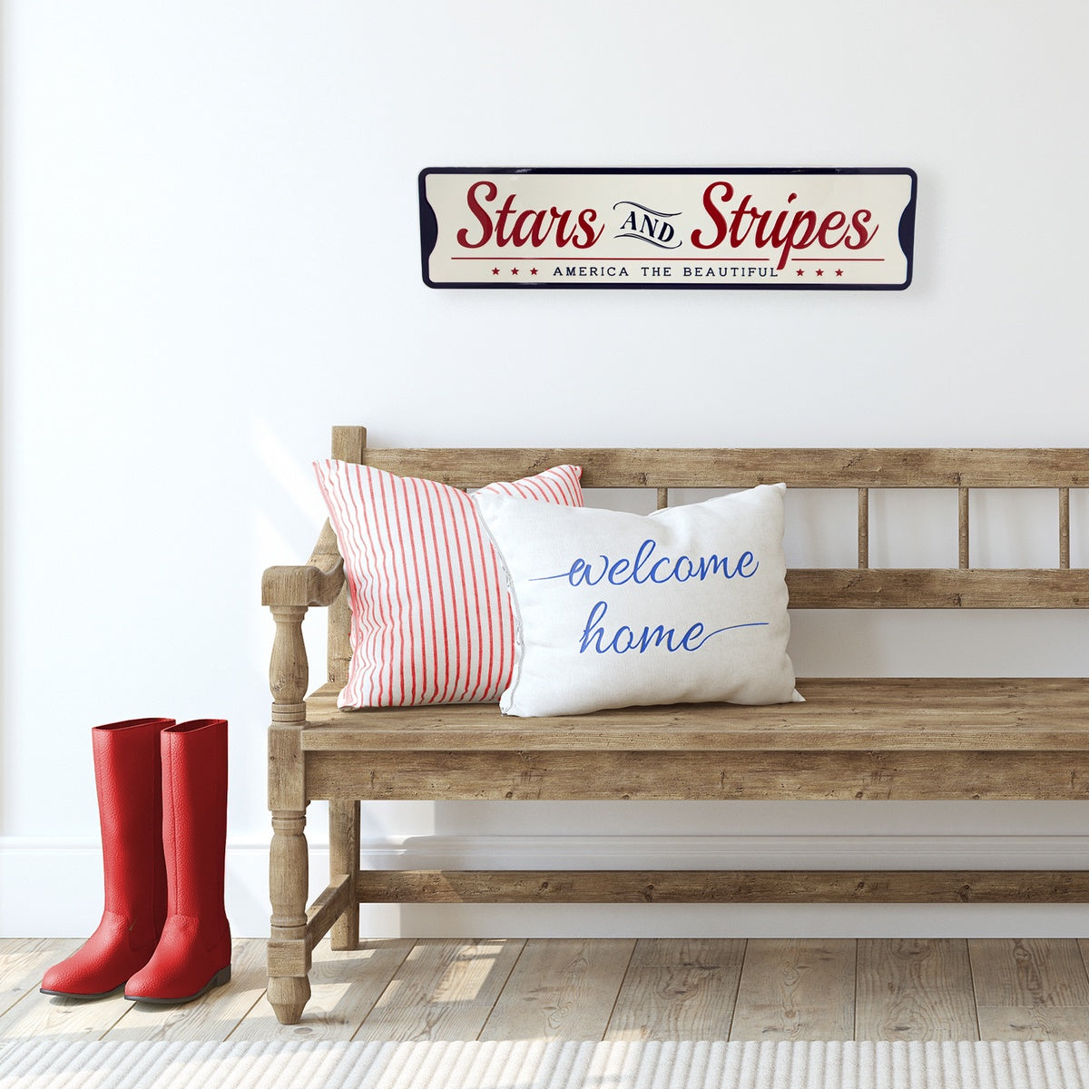 Northlight Stars and Stripes Americana Metal Wall Sign - 23.5
