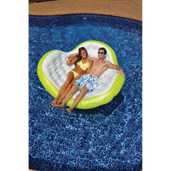 Inflatable Lotus Blossom Swimming Pool Duo Lounger - 80" - Green