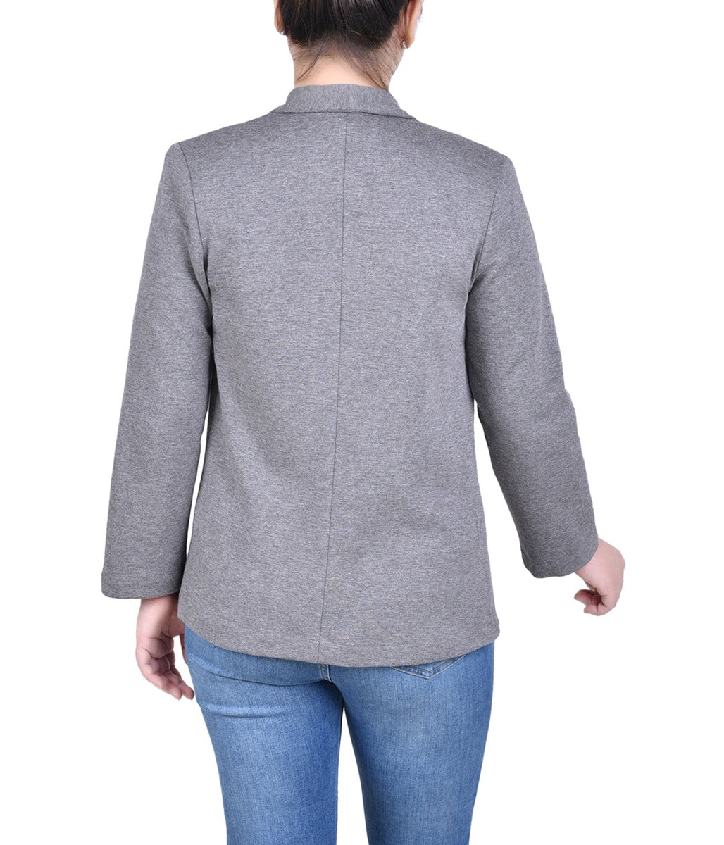  NY Collection Long Sleeve Ponte Jacket - Plum Caspia - Bonton