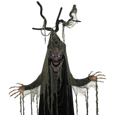 Animated Tree Man With Flashing Eyes Halloween Decoration - 7' - LED White Lights