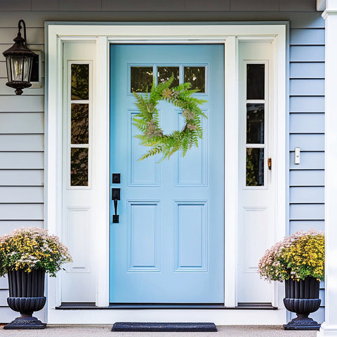 Succulents and Foliage Artificial Spring Twig Wreath  Green - 22-Inch
