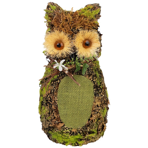 Forest Tree Owl Spring Figure - 11" - Brown and Green