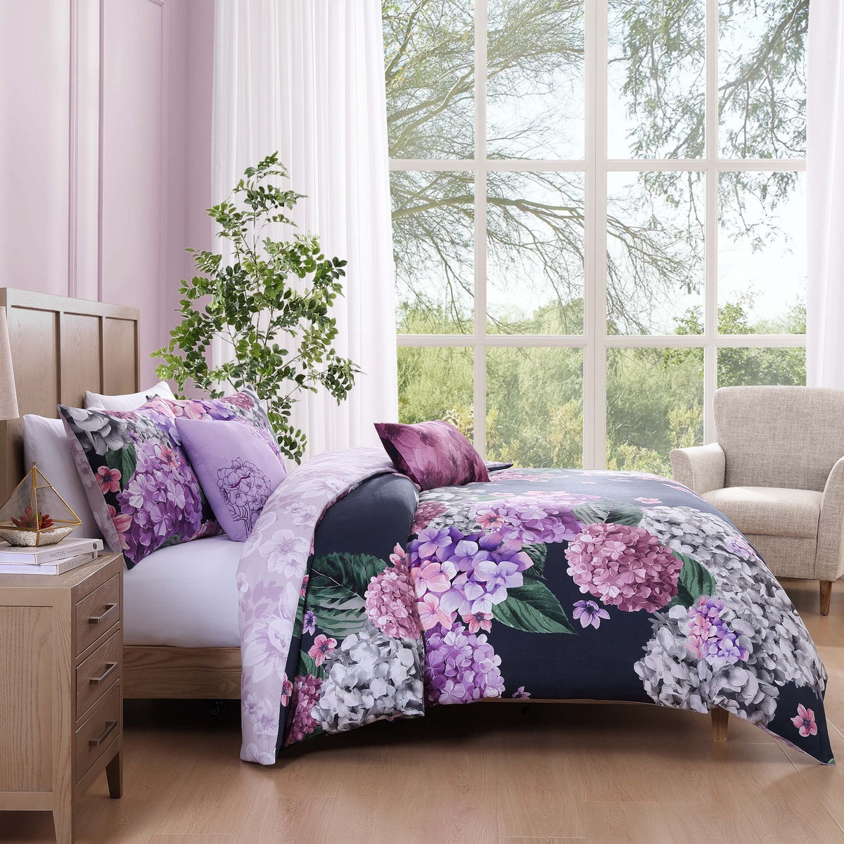  Bebejan Bebejan Purple Bliss 5 Piece Reversible Comforter Set - QUEEN - Bonton