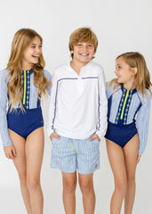 Boys Seaside Stripe Swim Trunk