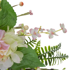 Hydrangea  Berry and Fern Artificial Spring Floral Wreath  Pink - 20-Inch