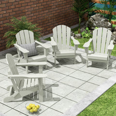 Outdoor Patio Folding Adirondack Chair, Set of 4