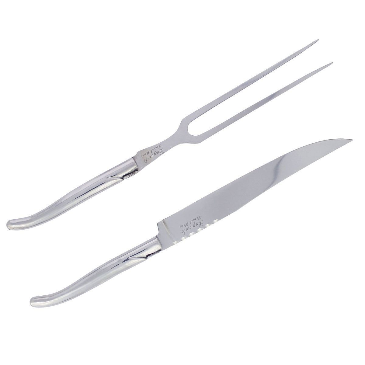  French Home Laguiole Stainless Steel Carving Knife and Fork Set - Default Title - Bonton