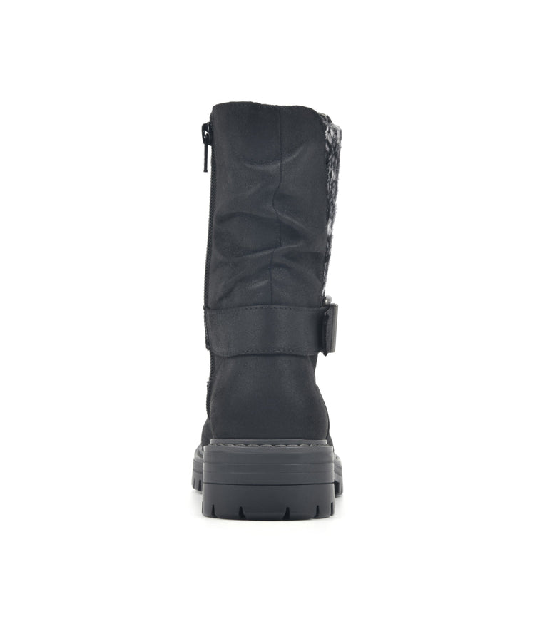 Mingle Mid Shaft Boots Black/Fabric | BONTON