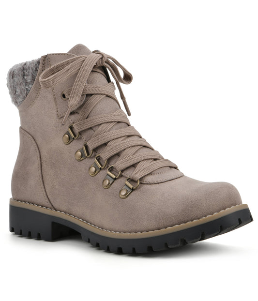 Primed Lace-up Boots Taupe/Fabric
