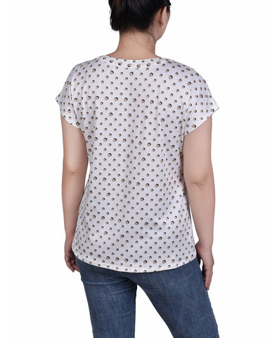 Extended Sleeve Top With Grommets