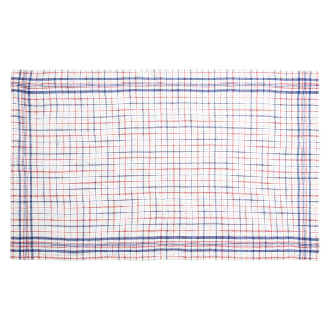 Bistro Tea Towel 20x30 - Blue & Red - Set of 2