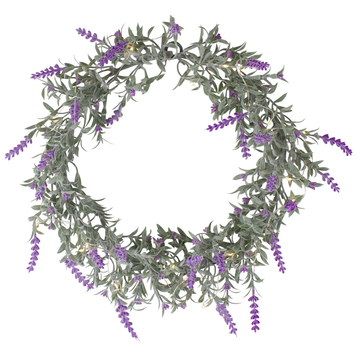  Northlight Pre-Lit Lavender Spring Wreath - Battery Operated - 16