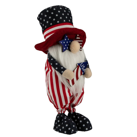 Patriotic Gnome in Top Hat Holding Rocket - 12.25"