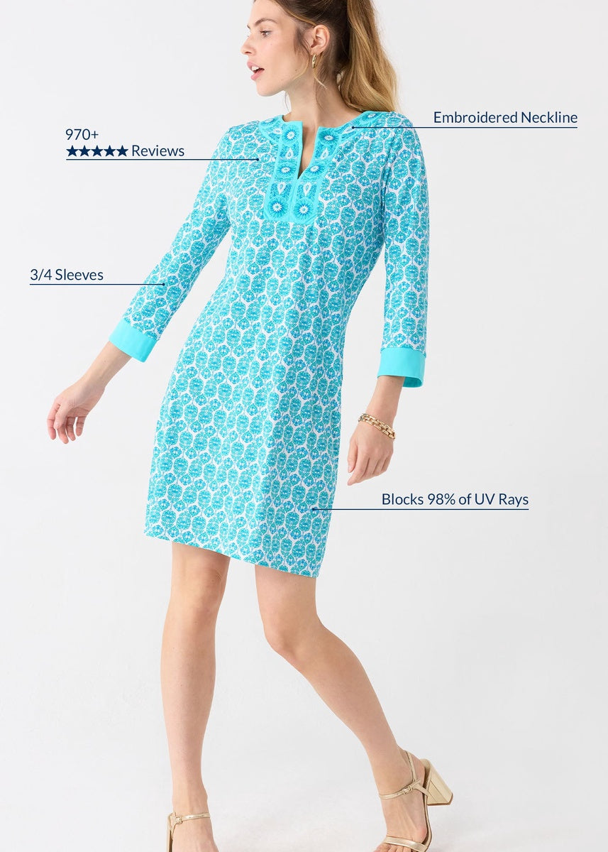  Cabana Life Rosemary Beach Embroidered Tunic Dress - XS - Bonton