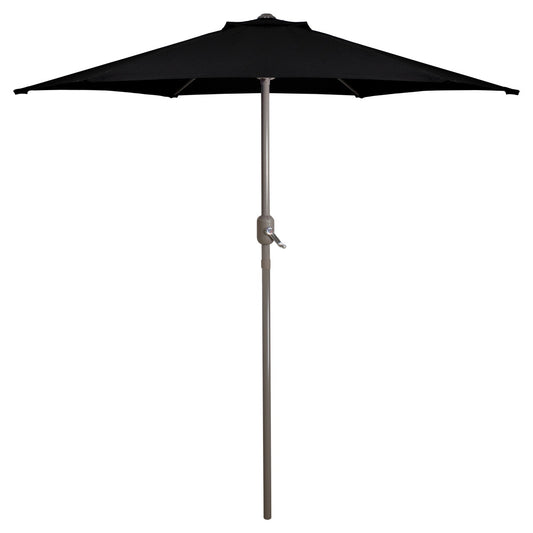 7.5ft Outdoor Patio Market Umbrella With Hand Crank  Black