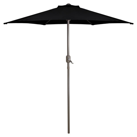7.5ft Outdoor Patio Market Umbrella With Hand Crank  Black