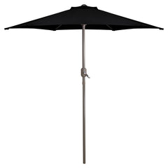 7.5ft Outdoor Patio Market Umbrella With Hand Crank  Black