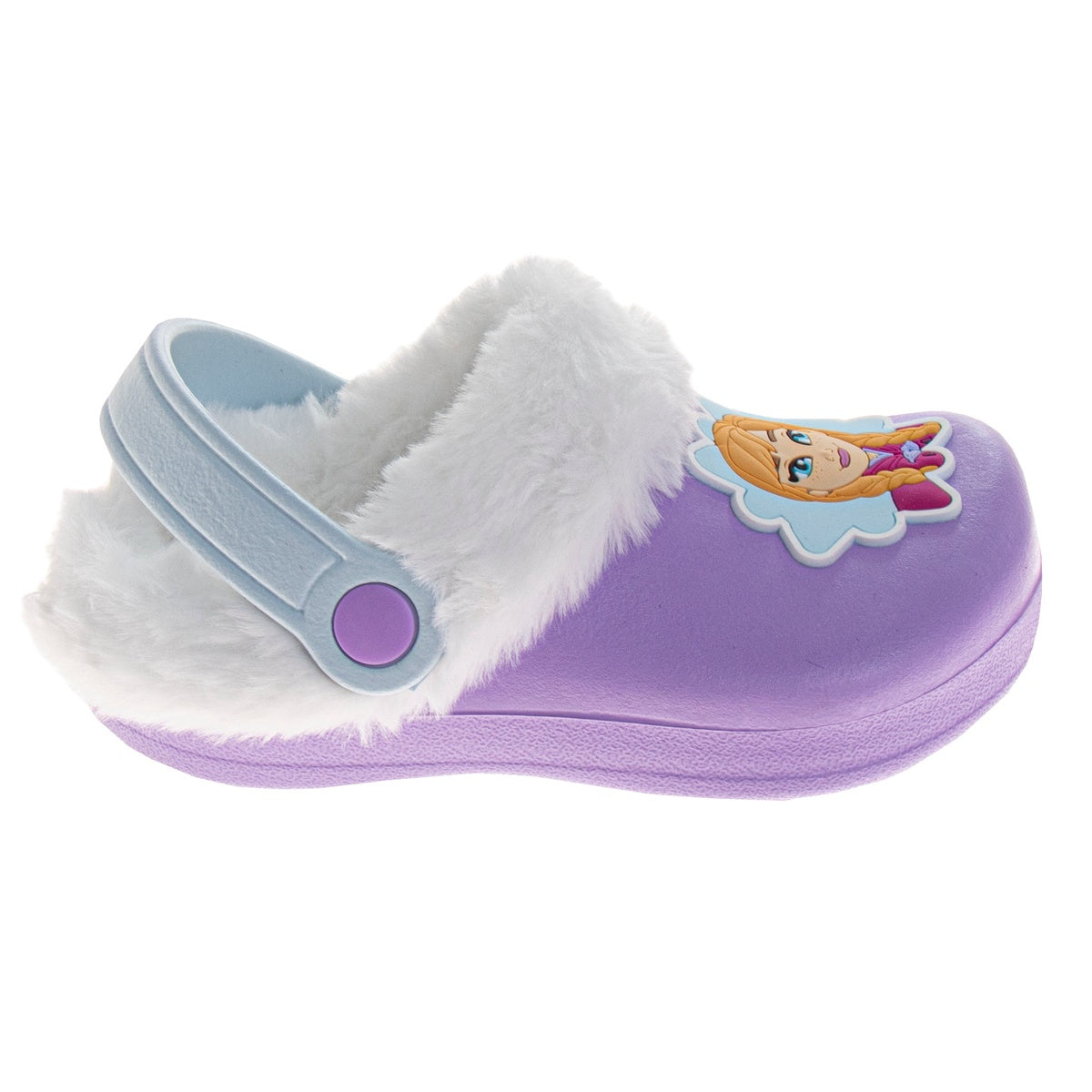  Josmo Disney Frozen Anna and Elsa Fuzzy Fleece Lined Clogs for Girls Winter Warm Plush Garden Shoes (Toddler) - 5-6 - Bonton