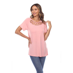 Women's Crisscross Cutout Short Sleeve Top