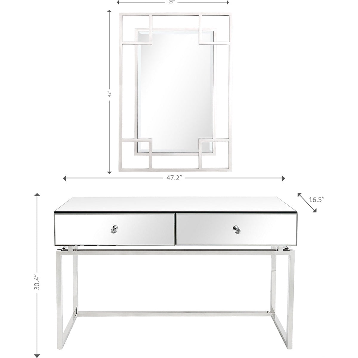  Addison Wall Mirror and Console Table - Console Table - Bonton