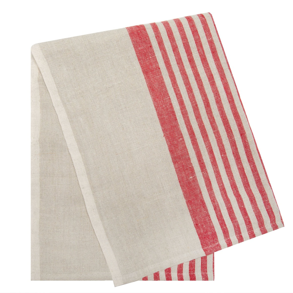  Caravan Brittany Natural Tea Towels 20x30 - Set of 2 - Natural & Red - Bonton