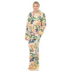 Plus Size Two Piece Wildflower Print Pajama Set