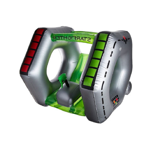 40" Gray and Green Inflatable Starfighter Super Squirter Swimming Pool Float
