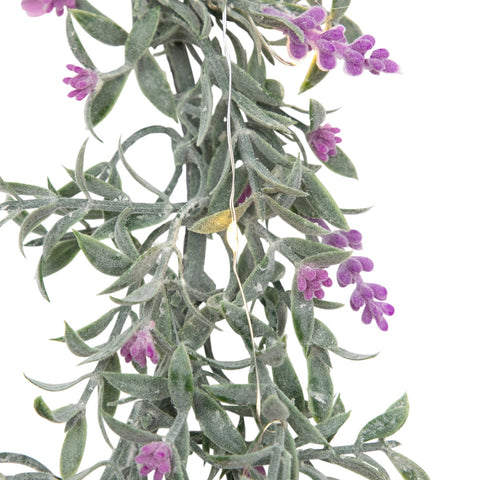 Pre-Lit Lavender Spring Wreath - Battery Operated - 16" - White LED Lights