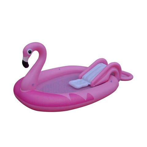 83" Inflatable Pink Flamingo Kiddie Pool With Sprayer