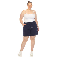 Plus Size Super Soft Drawstring Waistband Sweat Short