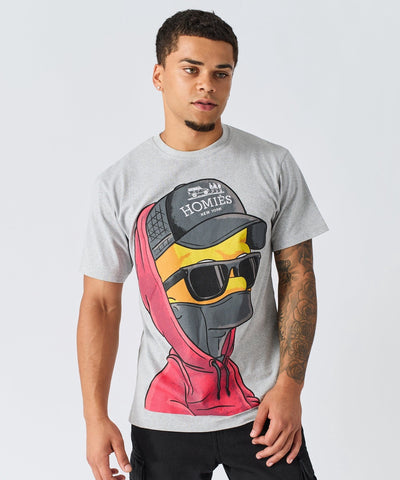 Bart Homies Embroidered Short Sleeve Tee - Grey