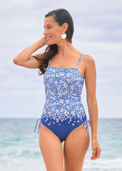 Seaside Floral Ruched One-Piece