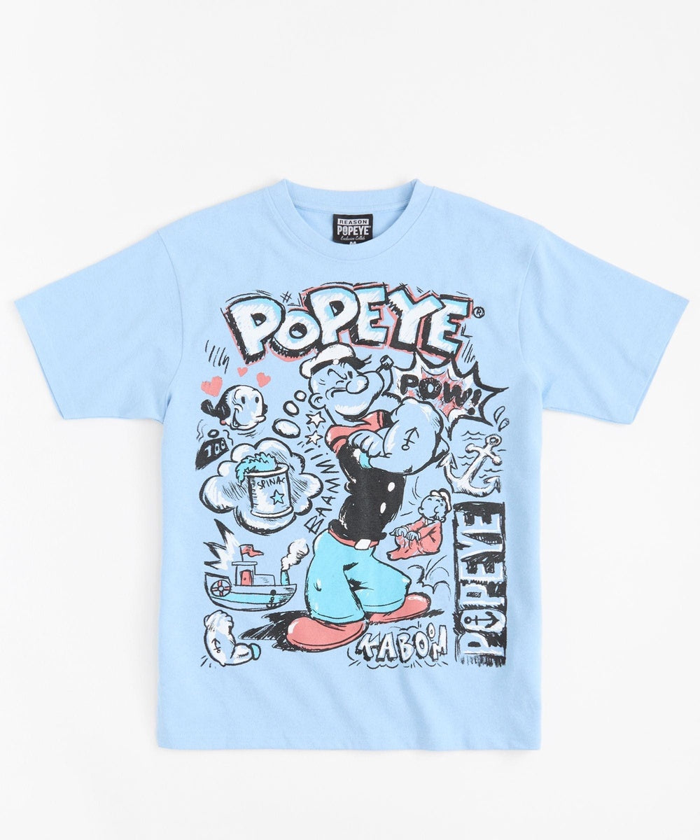  Reason Clothing Popeye Short Sleeve Tee - Medium Green - MEDIUM GREEN - Bonton