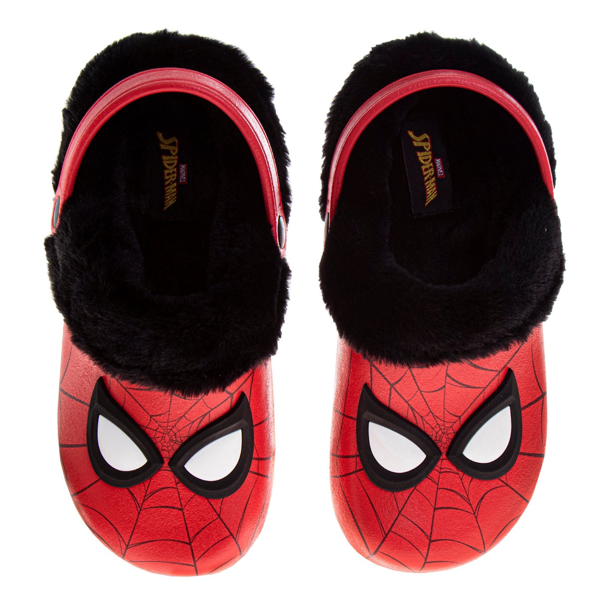  Josmo Marvel Avengers Spiderman Fuzzy Fleece Lined Clogs for Boys Winter Warm Plush Garden Shoes - 11-12 - Bonton