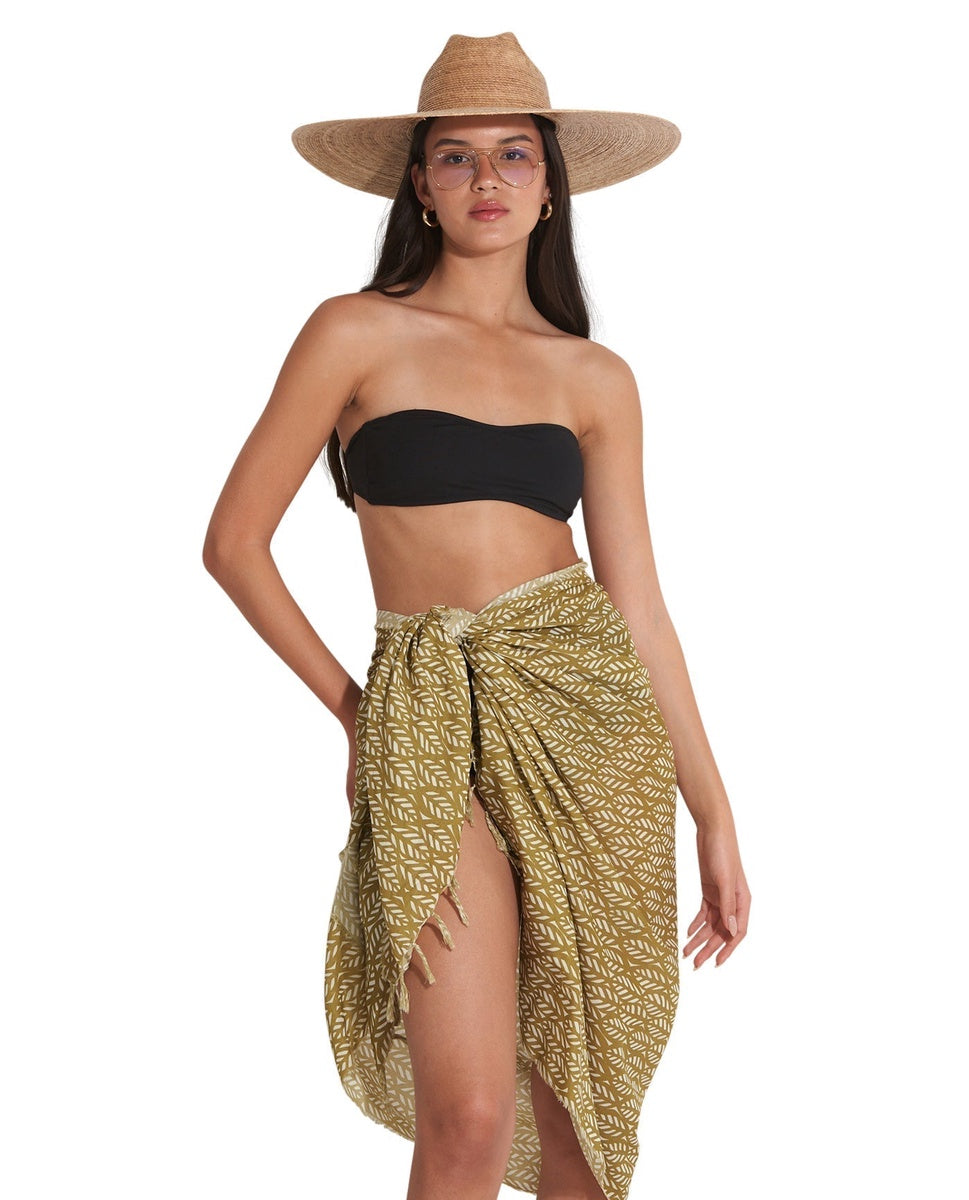  Gottex Beach Life Cover Up Sarong Wrap Skirt - GOTTEX BEACH LIFE FALL4U GREEN - Bonton