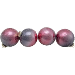 4ct Pink and Grey Ombre Hand Blown Textured Glass Ball Christmas Ornaments 3.25" (80mm)