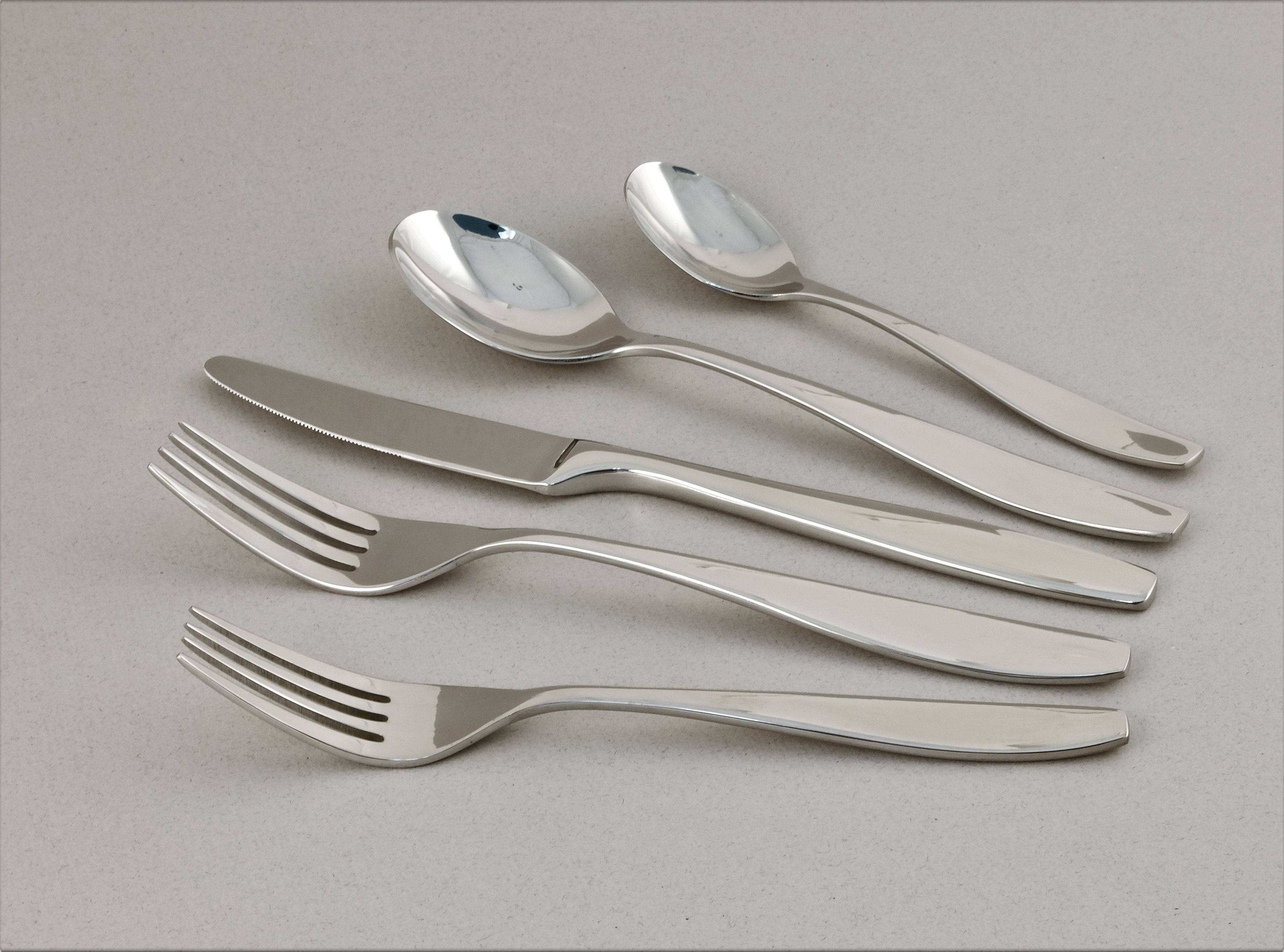  Ginkgo Allison Stainless Steel Flatware 20 Piece Set - Mirror Stainless Sateel - Bonton