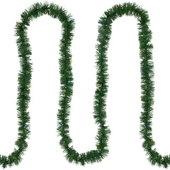 Pre-Lit LED Battery Operated Pine Artificial Christmas Garland - 18' X 3" - Multicolor Lights