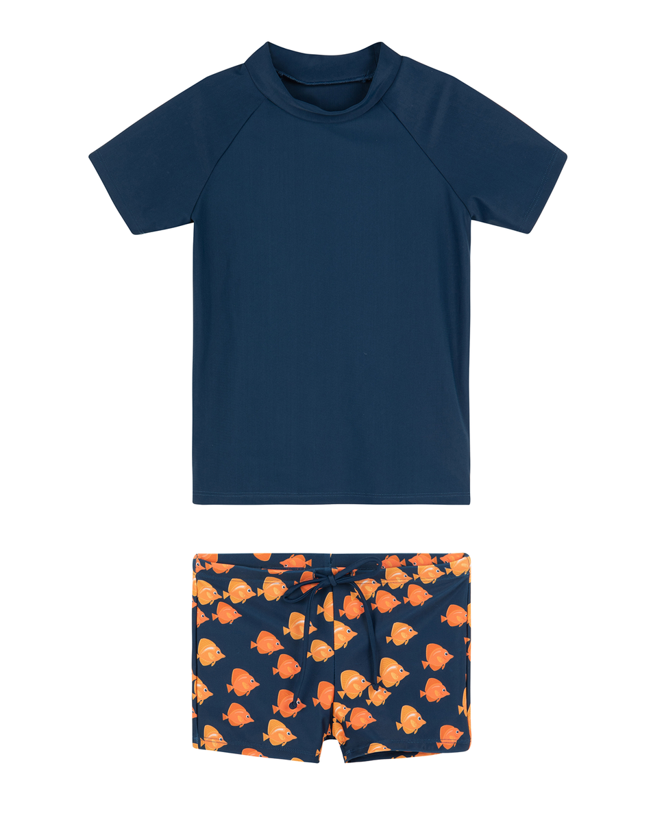  Gottex Kids Little Gents Short Sleeve Swim Short Set - GOTTEX KIDS NAVY - Bonton