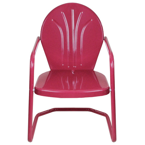 34-Inch Retro Tulip Steel Outdoor Steel Armchair  Pink