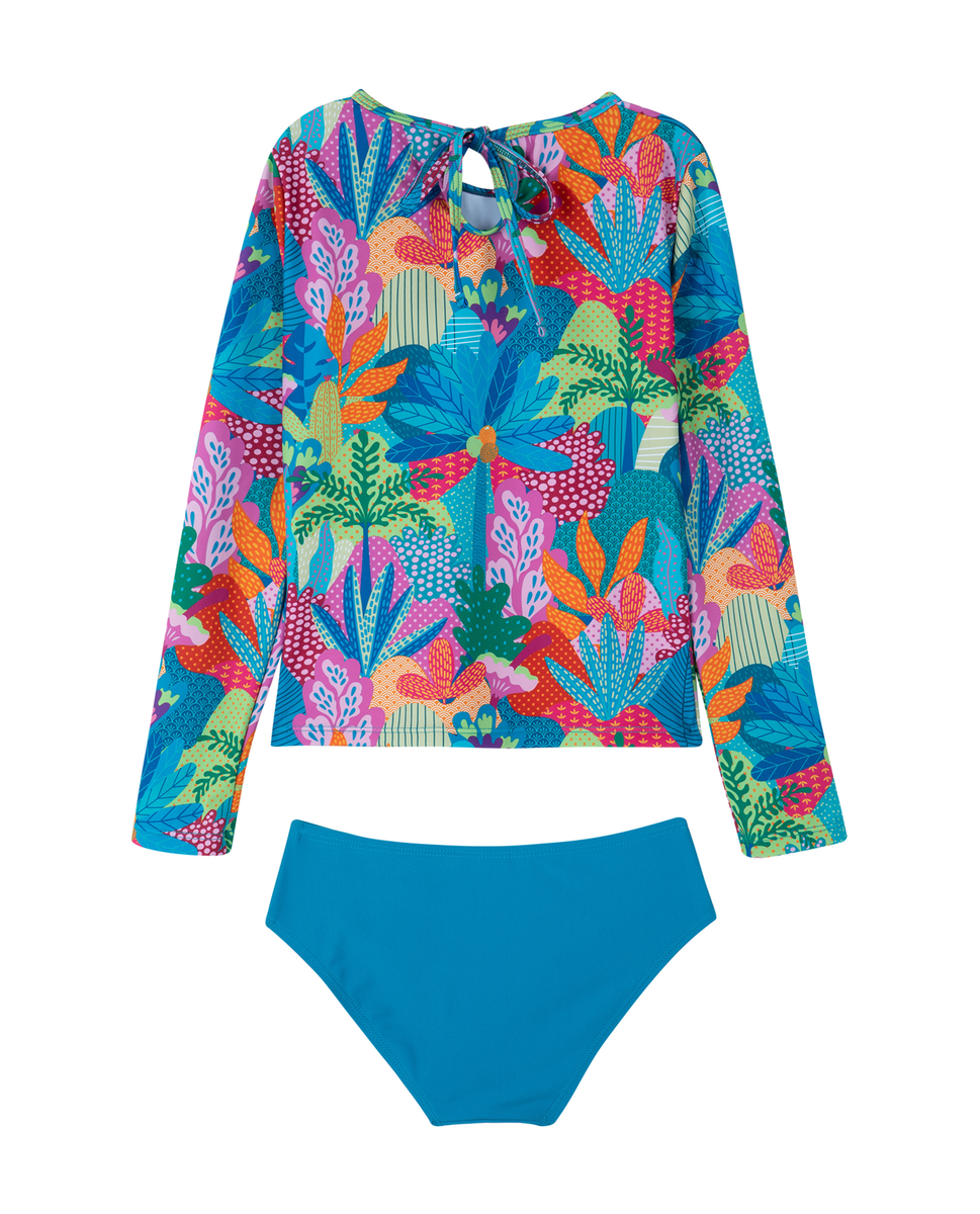  Gottex Kids Ocean Blooms Long Sleeve Rash Guard Set - Ocean-Multi - Bonton