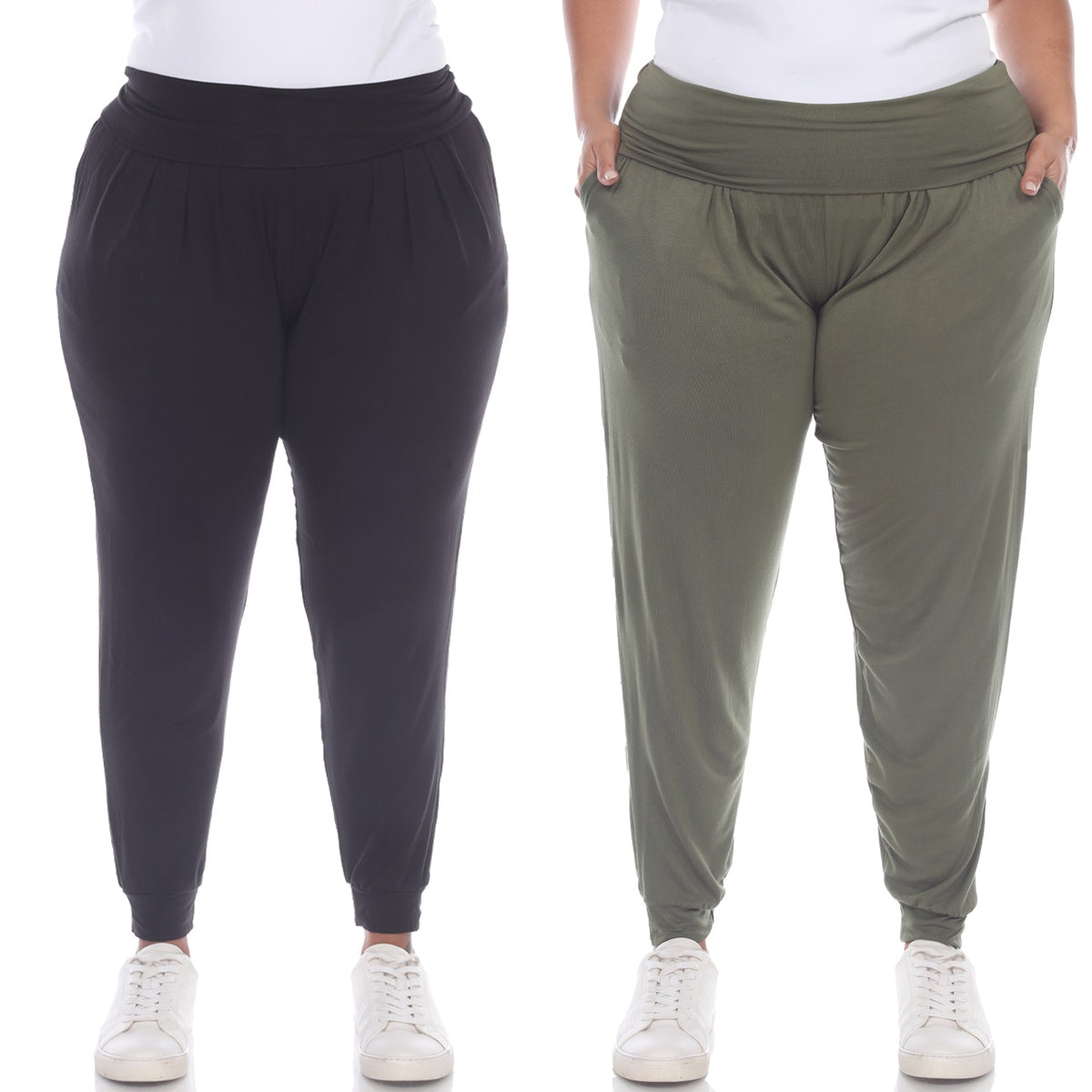  White Mark Plus Size 2 Pack Harem Pants - 1x - Bonton