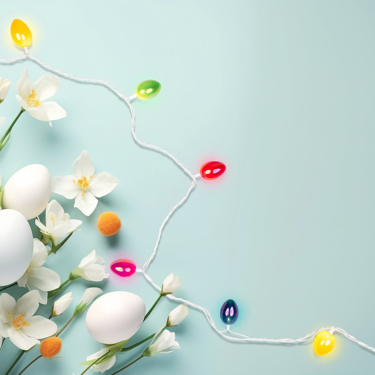  Northlight 10-Count Pearl Multi-Colored Easter Egg String Light Set  7.25ft White Wire - Default Title - Bonton