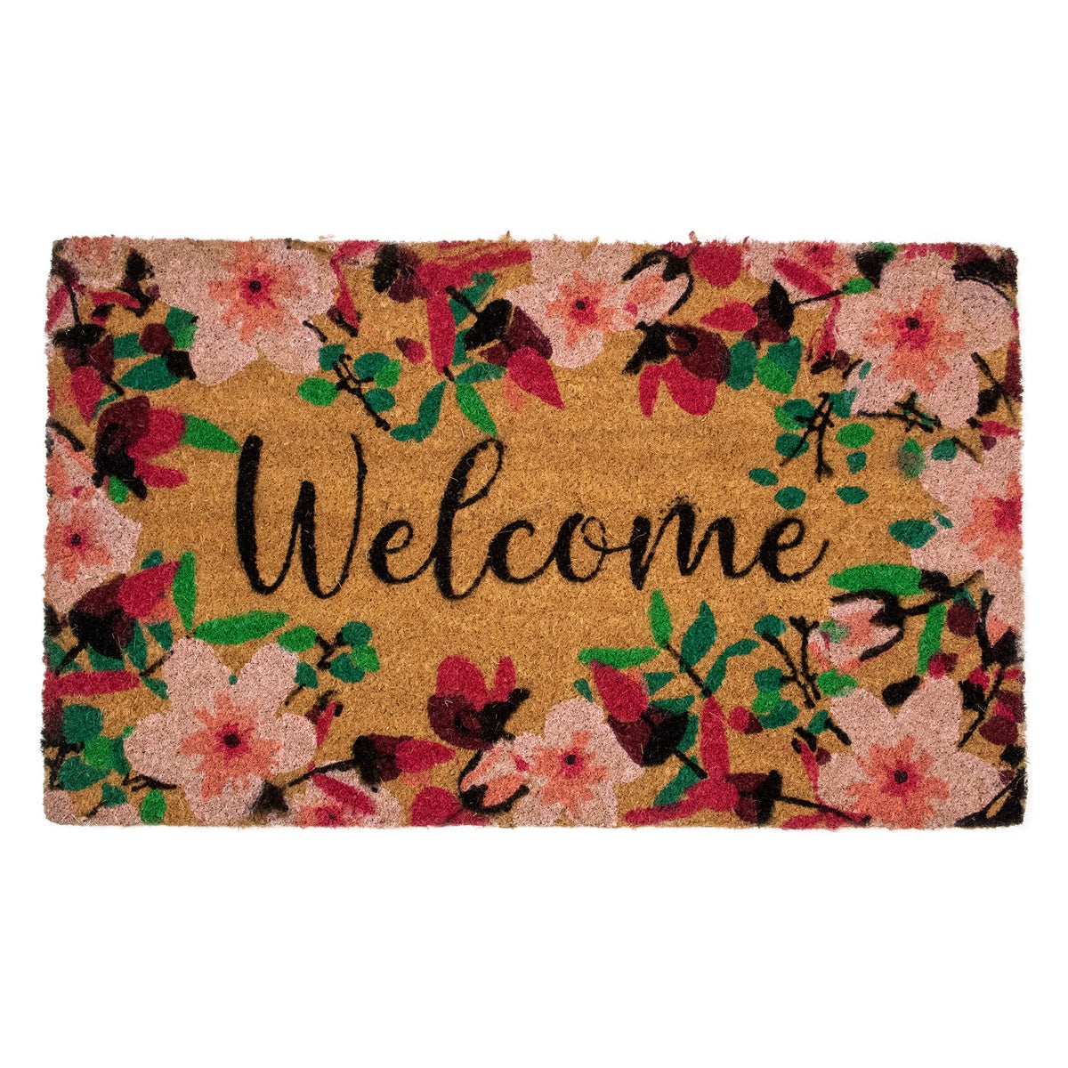  Northlight Natural Coir Blossoming Floral Outdoor Rectangular 