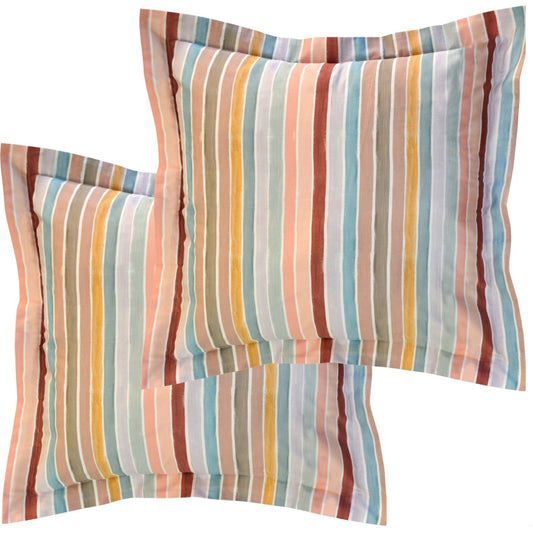 Cotton Duvet Set and Euro Shams - Soft Stripes