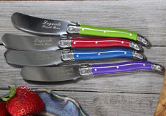 7 Piece Laguiole Jewel Colors Cheese Knife and Spreader Set