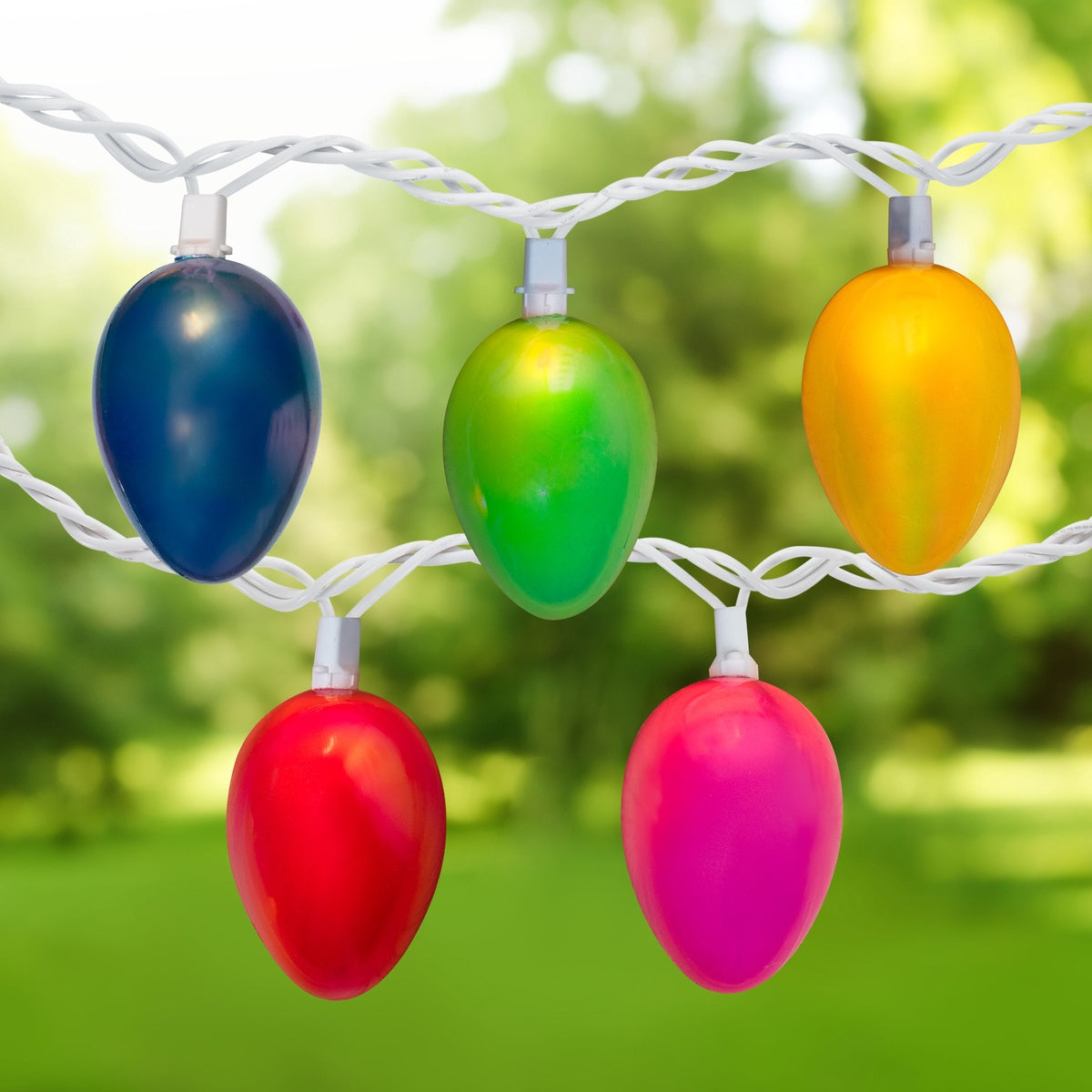  Northlight 10-Count Pearl Multi-Colored Easter Egg String Light Set  7.25ft White Wire - Default Title - Bonton