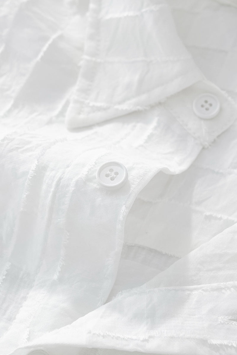 Barocco Haven Textured Long Sleeve Shirt WHITE - WHITE - Bonton