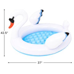 Inflatable Swan Kiddie Pool - 42.5" - White and Blue