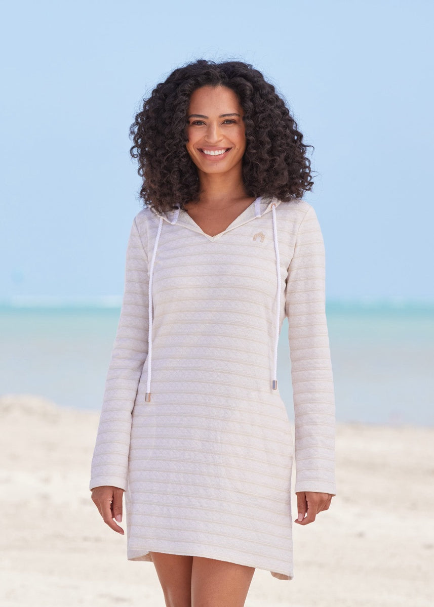  Cabana Life Cream Hoodie Dress - S - Bonton